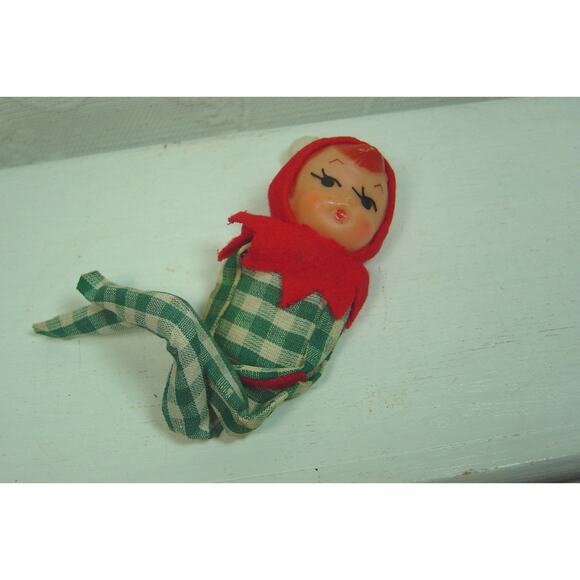 JESTIA T.K.R. SLEEPY CHILD WITH STOCKING FABRIC FIGURINE--JAPAN + ELF - Picture 3 of 7